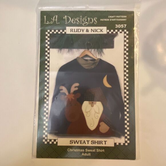 LA Designs 3057 Pattern Rudy And Nick Adult Sweatshirt Kitchy Farmhouse Relaxed - Picture 2 of 6